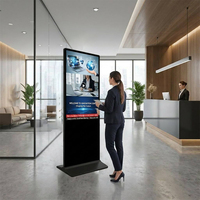 Afficheur publicitaire numérique LCD Android 32 43 55 pouces, écran tactile, sur pied, ultra fin, avec CMS basé sur le cloud, pour affichage publicitaire en intérieur