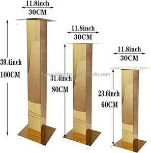 Décorations de table de mariage K55, arche dorée de 90 cm, décoration de mariage, accessoires pour dîner aux chandelles, support de fleurs en métal pour mariage - Product Image 2