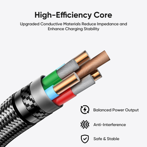 New PD 100Watt nylon bện 1m chiều dài USB A để Loại C nhanh chóng sạc cáp Adapter Sạc nhanh cáp với LED hiển thị - Product Image 2