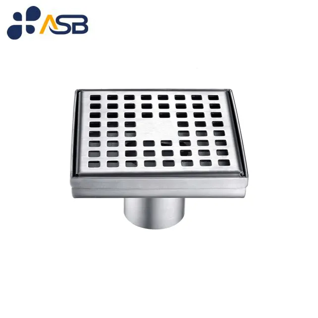 Bathroom Accessory Chrome Bathroom Floor Drain with Tile Insert Brass