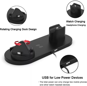 Múltiples dispositivos 6 en 1 Base de carga inalámbrica Estación de carga rápida <span class=keywords><strong>Cargador</strong></span> de soporte de teléfono para AirPods <span class=keywords><strong>Apple</strong></span> Teléfono móvil - Product Image 3