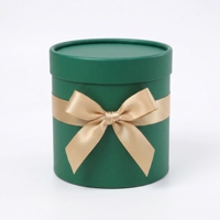 Boîte cylindrique ronde personnalisée pour fleurs, en papier mat, avec nœud en ruban, pour cadeaux floraux de mariage et de fêtes