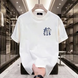 Nuova Collezione Estiva: T-shirt da <span class=keywords><strong>Uomo</strong></span> a Mezza Manica, Stile Casual Oversize con Stampa, 100% Cotone - Product Image 2
