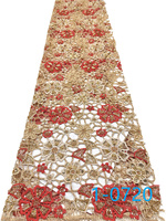 Tissu en dentelle brodée de luxe à prix de gros, avec broderie laser, maille, perles et sequins, pour robes de soirée et de femme