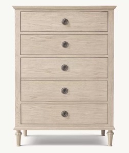 Solid Oak 6 Drawer Dresser French Vintage Carved Leg Chest of Drawers Indoor <b>Bedroom</b> <b>Storage</b> <b>Cabinet</b> Multiple Distressed - Product Image 5