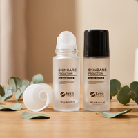 Bouteille en verre plate 50 ml avec logo personnalisé, surface mate, pour huiles essentielles roll-on, emballage de parfum, diffuseur à bâtonnets, sérum de soin de la peau, soin capillaire