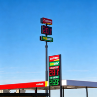 Panneau de signalisation de station-service personnalisé, panneau LED extérieur pour affichage des prix du carburant, affichage numérique des prix du carburant, signalisation de pylon pour station-service