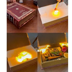 Caja de madera con forma de libro mágico para filetes, con función de iluminación, para decoración de mesa y regalo - Product Image 1