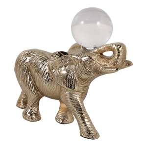 Statuetta decorativa di elefante con sfera in acrilico, scultura moderna e elegante per l'arredamento di casa, ufficio e soggiorno - Product Image 2