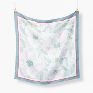 <span class=keywords><strong>Foulard</strong></span> d'été 100% <span class=keywords><strong>Soie</strong></span> de Mûrier Pure 109x109cm Carré pour Femme, Motif Géométrique Vintage, Multifonctionnel, pour le Cou, la Tête et les Cheveux - Product Image 2