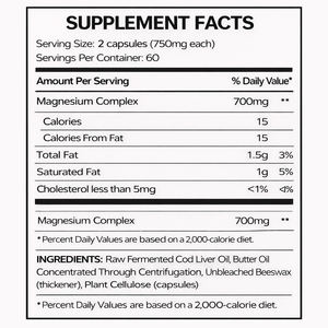 Cápsulas Vegetais de Óleo de Fígado de Bacalhau Fermentado e Óleo de Manteiga Concentrado, Vitaminas Naturais D, Ómega <span class=keywords><strong>3</strong></span>/6/9, Suporte para a Saúde Cerebral, Não Branqueado - Product Image 3