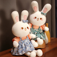 Jolie poupée lapin en peluche super douce brodée de fleurs, style princesse, cadeau d'anniversaire