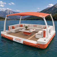 Plateforme de baignade gonflable monocouche avec anneaux d'amarrage et sac de transport, pour lacs et eaux calmes, disponible en stock chez le distributeur