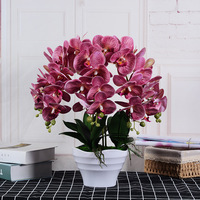 Fleurs d'Orchidées Artificielles en Latex de Bonne Qualité, Toucher Réel, Grandes Orchidées en Pot pour Décoration Intérieure