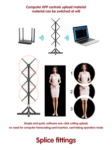 Ventiladores Holográficos de 65 cm 1x3, Equipo de Publicidad Animado LED, Construcción Metálica, Control por Aplicación/Control Remoto, Montaje Múltiple - Product Image 3