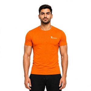 Chemises de compression à manches courtes pour hommes, tissu extensible, col rond, haut de sport respirant, écologique, séchage rapide - Product Image 1