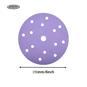 耐用的多孔钩150毫米紫色混合湿/干氧化铝钩环汽车油漆砂盘