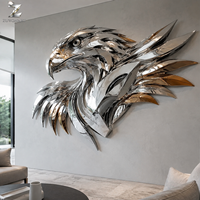 Escultura de Cabeza de Elefante de Acero Inoxidable Espejado, Arte Animal Metálico Moderno para Montar en la Pared, Decoración para Vestíbulo de Hotel, Centro Comercial, Villa