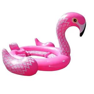 Şişme pembe Flamingo su oyun ekipmanları parti ada yüzme havuzu yüzen oyuncak Customzine