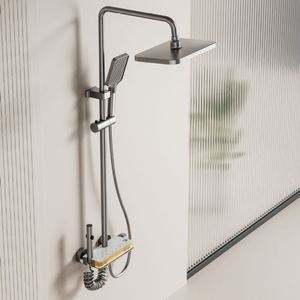 Ensemble de douche mural numérique avec affichage, système de robinetterie pour piano, jet de pluie et pulvérisation pour salle de bain - Product Image 6