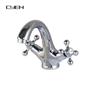 CYEN - Grifo Mezclador Retro de Latón <span class=keywords><strong>con</strong></span> Doble Manija <span class=keywords><strong>para</strong></span> Lavabo, Agua Fría y Caliente, Grifo <span class=keywords><strong>para</strong></span> Lavabo de Baño, Venta al por Mayor de Fábrica - Product Image 1