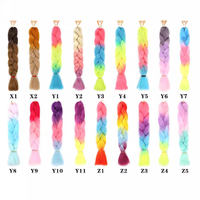 Perruque tressée au crochet africaine teinte, en fibres synthétiques haute température, colorée, 24 pouces, à trame unique, très vendue