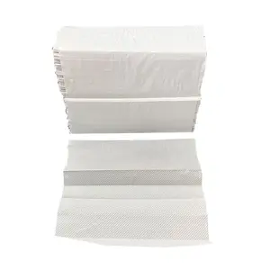 优质100% 回收纸浆白色厨房毛巾纸巾1层定制压花c折叠手纸