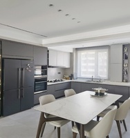 Armoires de cuisine intégrées minimalistes avec service de rendu 2D et 3D en 12 heures pour les petits appartements