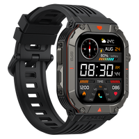 Montre connectée sportive à grand écran carré avec GPS, boussole, altimètre, lampe torche, plus de 100 modes pour les acheteurs en gros