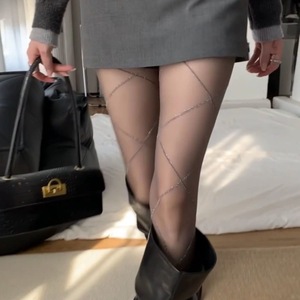 Silver Silk Grey Sheer Pantyhose 0D Ultra Thin Diamond Pattern Women's Tights Four Seasons Wear - Product Image 3