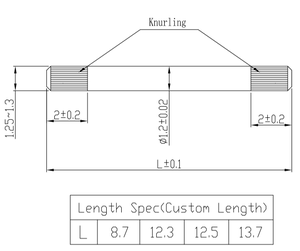 สลักเกลียวโลหะสแตนเลสแบบกำหนดเองความแม่นยำสูง ขนาดเล็ก 1.2 มม. แบบมีลายกันลื่น สำหรับนาฬิกา - Product Image 6
