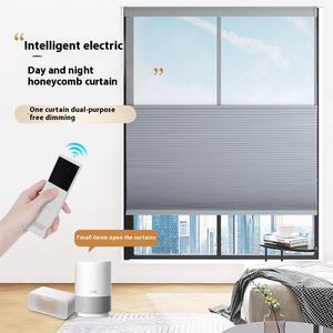 Cortinas modernas <span class=keywords><strong>de</strong></span> órgano con patrón Horizontal para oficina y Hotel, parasol <span class=keywords><strong>de</strong></span> día y noche, persianas eléctricas inteligentes tiradas a mano para persianas - Product Image 2