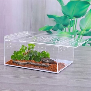 Cao trong suốt nhỏ bò sát môi trường sống Acrylic vật liệu trong suốt Feeder cho Ốc Bọ Cánh Cứng nhện Tắc Kè Hoa Tắc Kè Hoa - Product Image 6