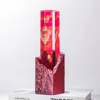 Trophée en verre cristal imprimé en 3D de couleur créative, fait sur mesure, récompense pour employé exceptionnel, souvenir de retraite, médaille personnalisée, boîte cadeau