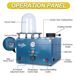 1100&deg;C <strong>Jewelry</strong> <strong>Lost</strong> <strong>Wax</strong> <strong>Casting</strong> Mold Plaster Investment Gold Silver Copper Metal Refining 2L Vacuum Melting &amp; <strong>Casting</strong> Machine - Product Image 4