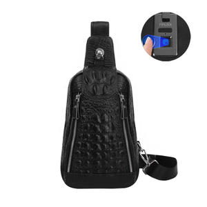 Bolso Bandolera de Cuero Genuino para Negocios, Estilo Mensajero, Negro, Impermeable, Antirrobo, con Bloqueo de Huellas Dactilares, Ligero - Product Image 3