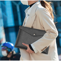 Porte-documents en cuir PU A4, porte-documents, pochette avec fermeture à pression pour reçus, contrats