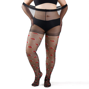 Collants Jacquard <span class=keywords><strong>Femme</strong></span> Grande Taille 30 Deniers à Motif Père Noël Transparent Personnalisé, Taille Haute avec Bout Renforcé - Product Image 4