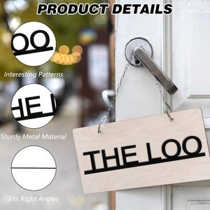 Insegna da Bagno Moderna in Legno LOO, Decorazione da Parete Nera Audace, Stile Minimalista per Montaggio su Porta o Parete, Arredamento Casa - Product Image 3