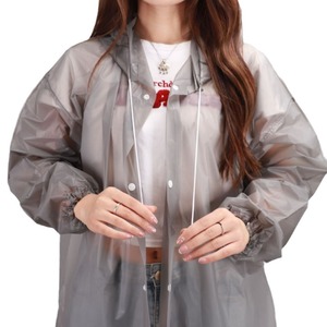 เสื้อกันฝนอีวาแบบใสทั้งตัว หนาขึ้น ไม่ใช้แล้วทิ้ง สำหรับเดินทาง สำหรับผู้ใหญ่ แบบพอนโชสำหรับคนเดียว - Product Image 4