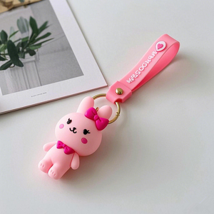 Vente en gros de porte-clés mignons en PVC porte-clés en plastique de dessin animé porte-clés en forme de lapin porte-clés de luxe - Product Image 5