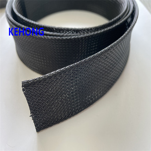 Hitzebeständiger, dehnbarer PET-Geflechtschlauch zum Kabelschutz, Schwarz - Product Image 3
