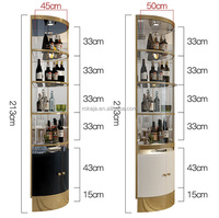Mueble Bar Triangular Metálico de Lujo con Cristal, Gran Almacenamiento, Aparador Dorado Moderno, Mesa Auxiliar con Estantes y Exhibidor - ¡Oferta Especial!