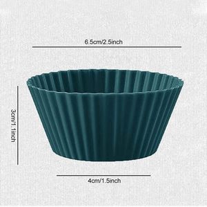 Home Kitchen Cooking <b>Supplies</b> <b>Cake</b> <b>Decorating</b> Tools Food Grade Silicone Eco-Friendly Round Shaped Muffin Cupcake Baking Molds - Product Image 2