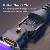 Câble de charge rapide magnétique rotatif à 180 degrés de type C à insertion plate 16 broches 240W A06M16
