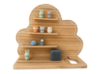 Étagère en bois massif pour Tonies, support mural triangulaire en chêne pour collection de figurines