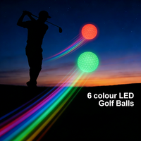 Balles de golf de sport de plein air à haute visibilité, durables, imperméables, lumineuses, avec logo personnalisé, 6 couleurs LED, luminescence nocturne