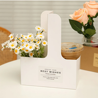 Boîtes personnalisées imprimées en couleur, boîtes à fleurs portables, mignonnes, recyclables, emballage en carton, boîte pliable avec poignée