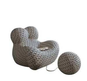 Fauteuil de relaxation individuel design 'Mother's Arms Hydrangea' pour salon et balcon, style influenceur - Product Image 3