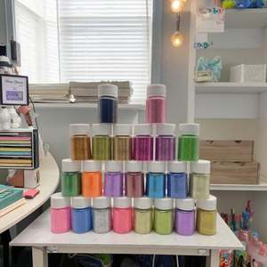 Adorno navideño de plástico con purpurina colorida de nuevo diseño con embalaje de tubo de PVC, decoración del hogar de fábrica DIY - Product Image 3